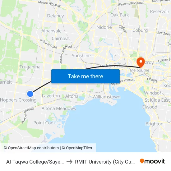 Al-Taqwa College/Sayers Rd to RMIT University (City Campus) map