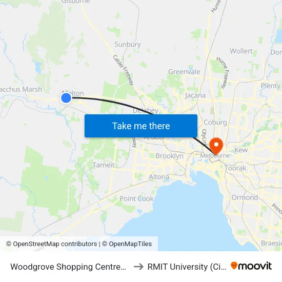 Woodgrove Shopping Centre/High St to RMIT University (City Campus) map