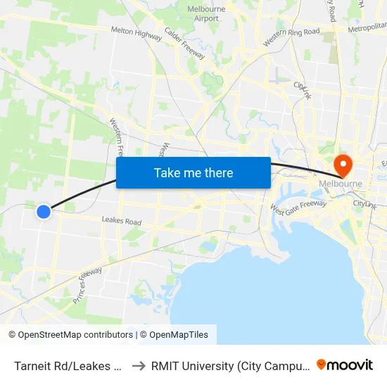 Tarneit Rd/Leakes Rd to RMIT University (City Campus) map
