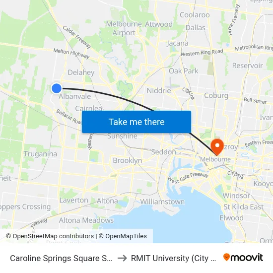 Caroline Springs Square Sc/Main St to RMIT University (City Campus) map