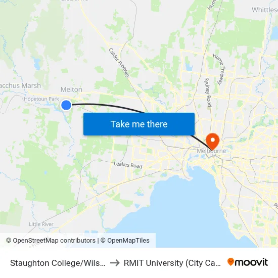 Staughton College/Wilson Rd to RMIT University (City Campus) map