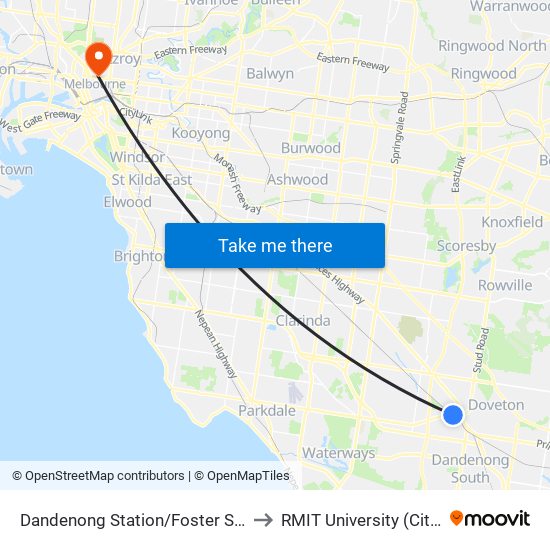 Dandenong Station/Foster St (Dandenong) to RMIT University (City Campus) map