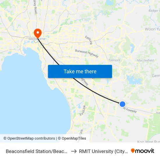 Beaconsfield Station/Beaconsfield Ave to RMIT University (City Campus) map