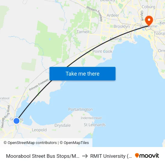 Moorabool Street Bus Stops/Moorabool St to RMIT University (City Campus) map