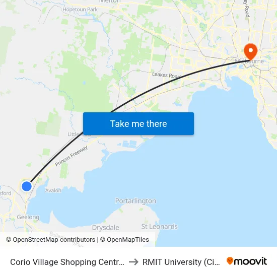 Corio Village Shopping Centre/Gellibrand St to RMIT University (City Campus) map
