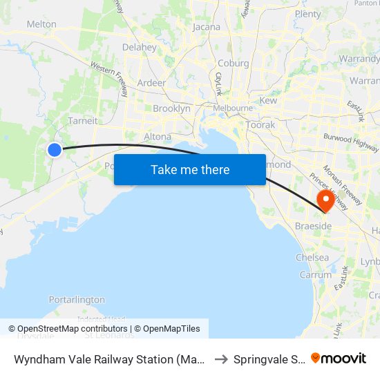 Wyndham Vale Railway Station (Manor Lakes) to Springvale South map