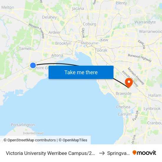 Victoria University Werribee Campus/235 Hoppers Lane to Springvale South map