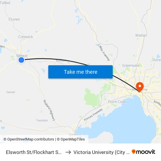 Elsworth St/Flockhart St (Mount Pleasant) to Victoria University (City Flinders Campus) map