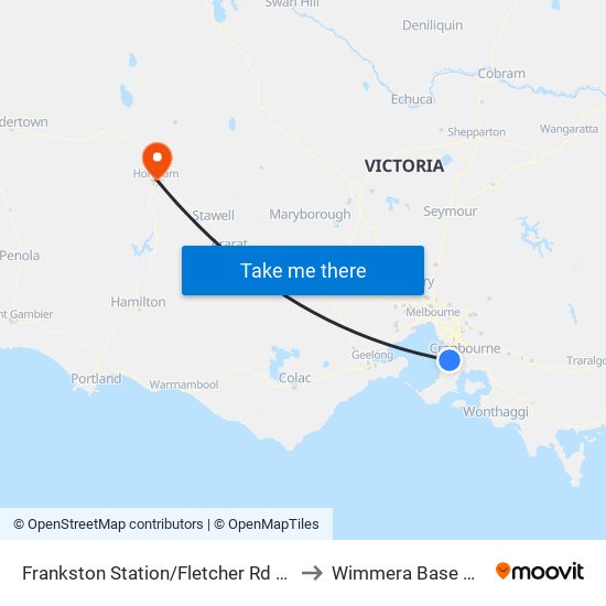 Frankston Station/Fletcher Rd (Frankston) to Wimmera Base Hospital map