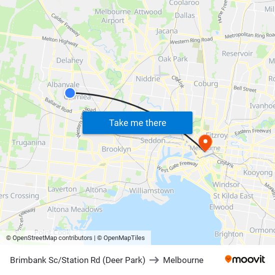 Brimbank Sc/Station Rd (Deer Park) to Melbourne map