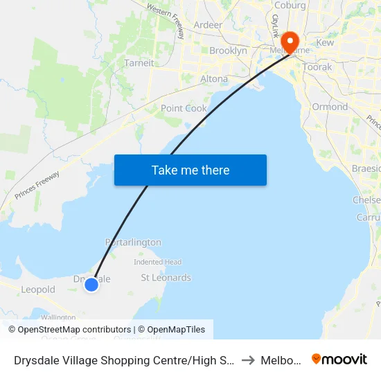 Drysdale Village Shopping Centre/High St to Melbourne map
