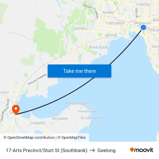 Arts Precinct/Sturt St #17 to Geelong map