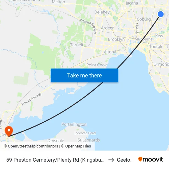 Preston Cemetery/Plenty Rd #59 to Geelong map