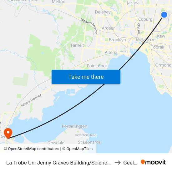 La Trobe Uni Jenny Graves Building/Science Dr to Geelong map