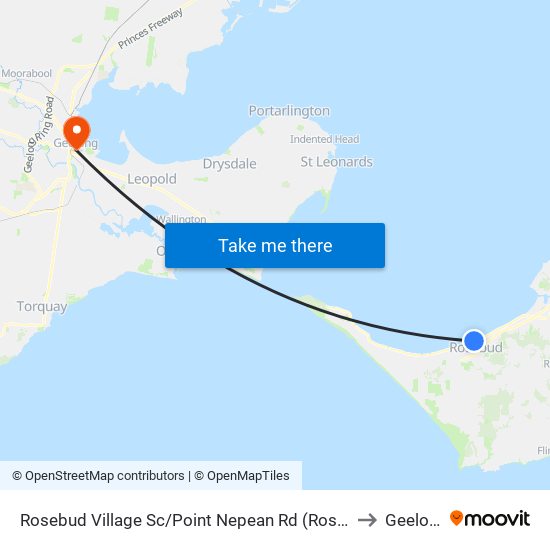 Rosebud Village Sc/Point Nepean Rd (Rosebud) to Geelong map