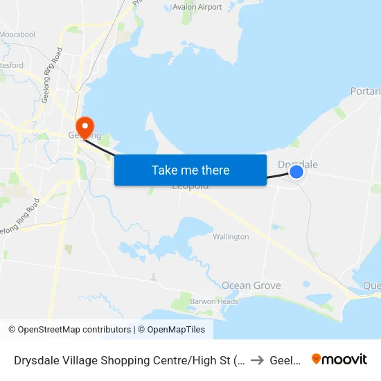Drysdale Village Shopping Centre/High St to Geelong map