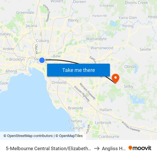 5-Melbourne Central Station/Elizabeth St (Melbourne City) to Angliss Hospital map