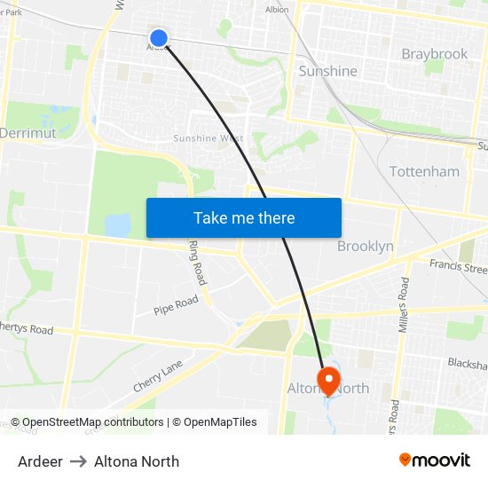 Ardeer to Altona North map