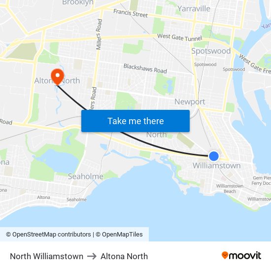 North Williamstown to Altona North map