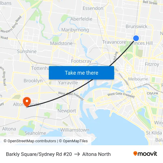 Barkly Square/Sydney Rd #20 to Altona North map