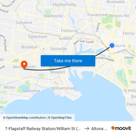 7-Flagstaff Railway Station/William St (Melbourne City) to Altona North map