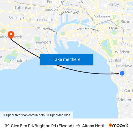 39-Glen Eira Rd/Brighton Rd (Elwood) to Altona North map