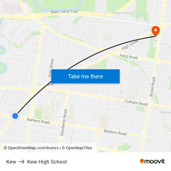 Kew to Kew High School map