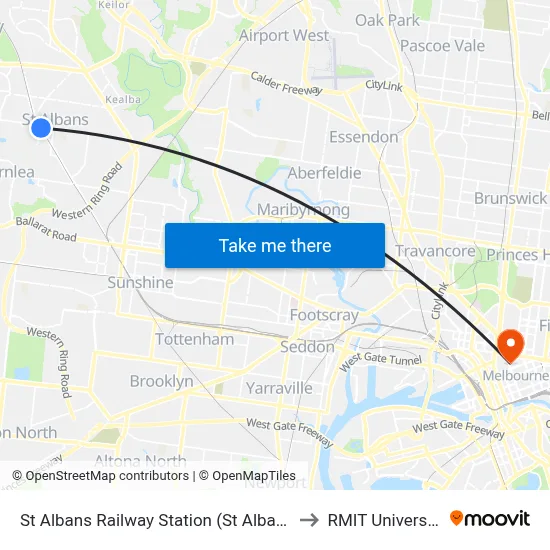 St Albans Railway Station (St Albans) to RMIT University map