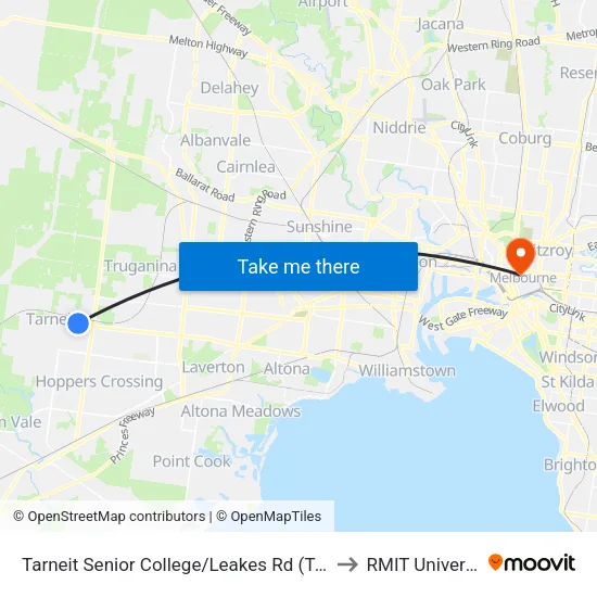 Tarneit Senior College/Leakes Rd to RMIT University map
