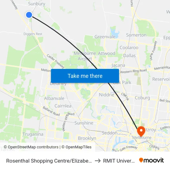 Rosenthal Shopping Centre/Elizabeth Dr to RMIT University map