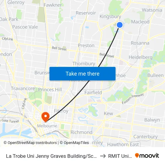 La Trobe Uni Jenny Graves Building/Science Dr to RMIT University map