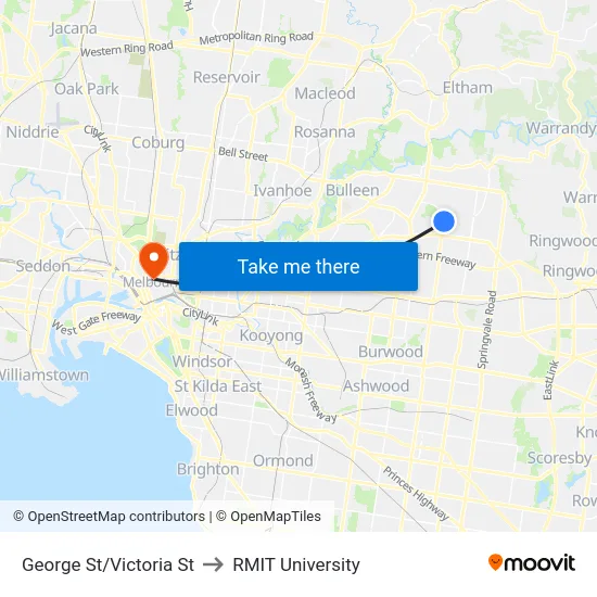 George St/Victoria St to RMIT University map