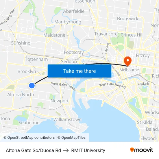 Altona Gate Sc/Duosa Rd to RMIT University map
