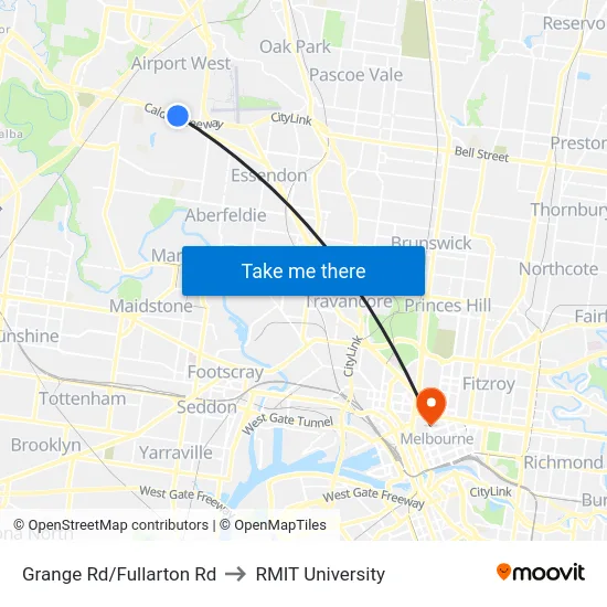 Grange Rd/Fullarton Rd to RMIT University map