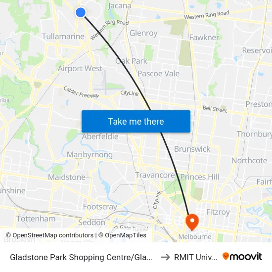 Gladstone Park Shopping Centre/Gladstone Park Dr to RMIT University map