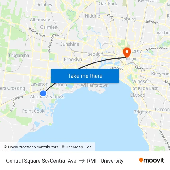 Central Square Sc/Central Ave to RMIT University map