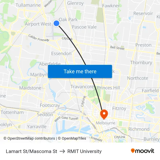 Lamart St/Mascoma St to RMIT University map