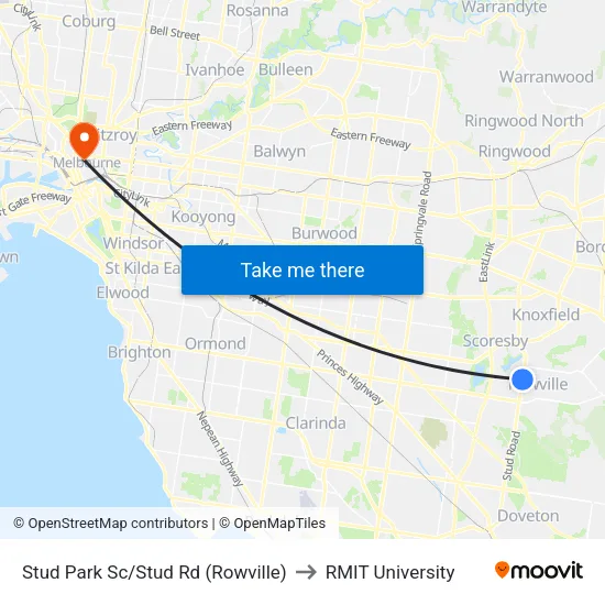 Stud Park Sc/Stud Rd to RMIT University map
