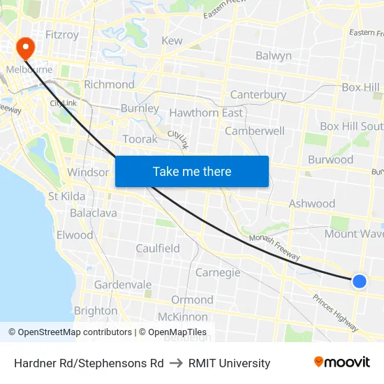 Hardner Rd/Stephensons Rd to RMIT University map