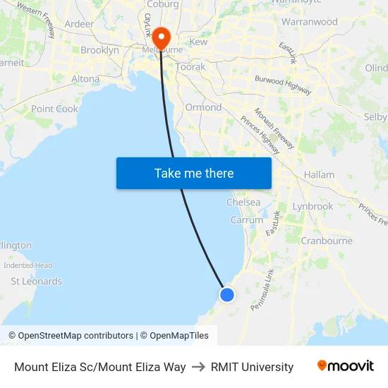 Mount Eliza Sc/Mount Eliza Way to RMIT University map