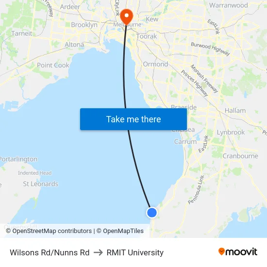 Wilsons Rd/Nunns Rd to RMIT University map