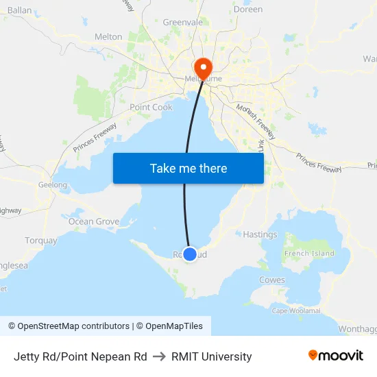 Jetty Rd/Point Nepean Rd to RMIT University map