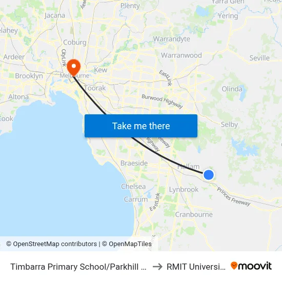 Timbarra Primary School/Parkhill Dr to RMIT University map