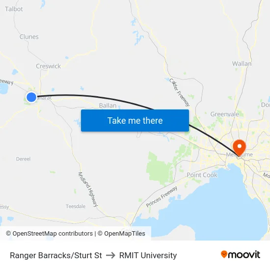 Ranger Barracks/Sturt St to RMIT University map