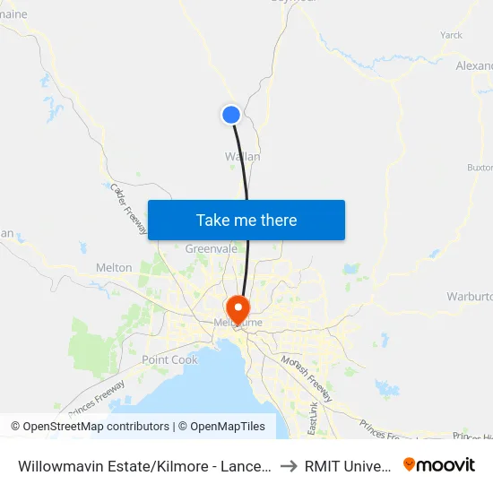 Willowmavin Estate/Kilmore - Lancefield Rd to RMIT University map