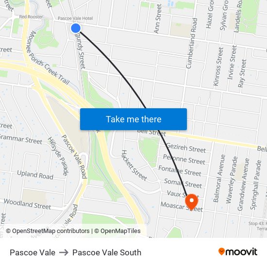 Pascoe Vale to Pascoe Vale South map