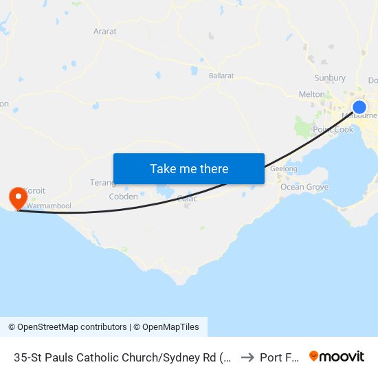 35-St Pauls Catholic Church/Sydney Rd (Coburg) to Port Fairy map