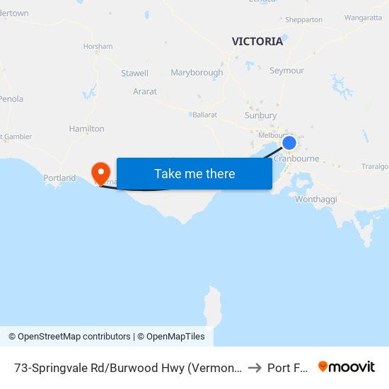 73-Springvale Rd/Burwood Hwy (Vermont South) to Port Fairy map