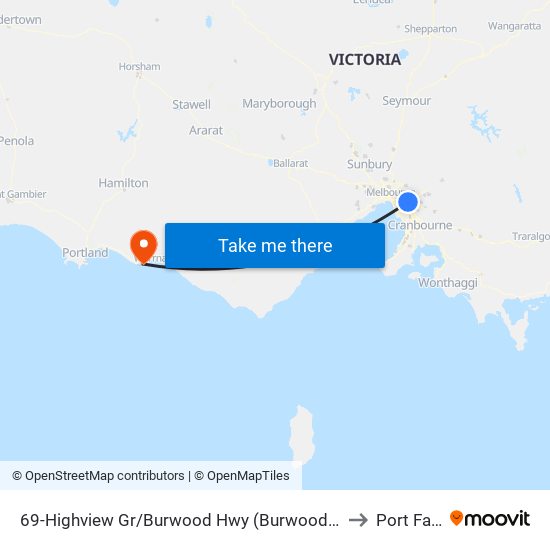 69-Highview Gr/Burwood Hwy (Burwood East) to Port Fairy map