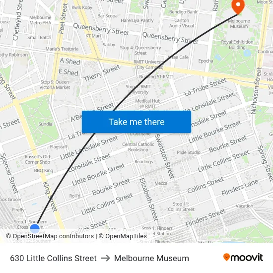 630 Little Collins Street to Melbourne Museum map